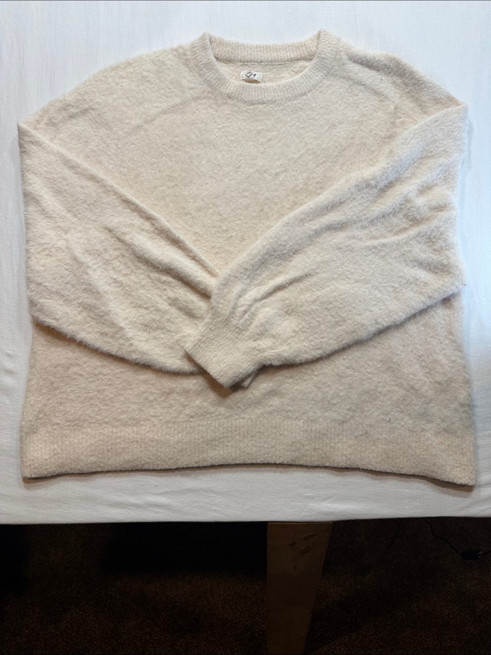 aerie pale pink Fuzzy Crewneck Sweater women